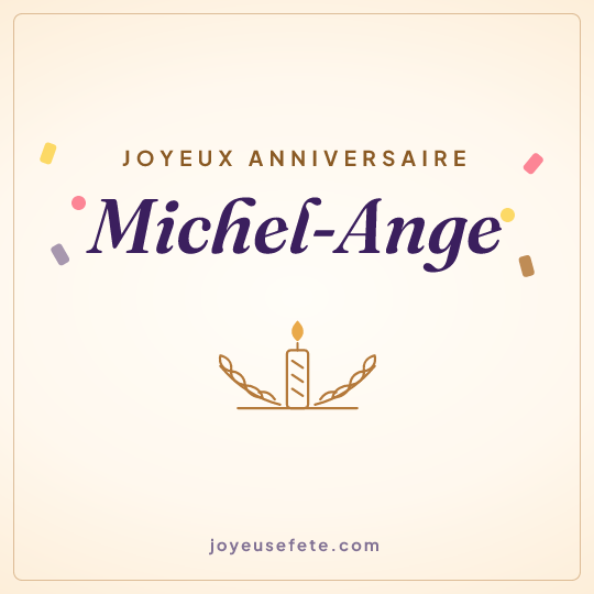 Image carrée « Joyeux anniversaire Michel-Ange » pour WhatsApp