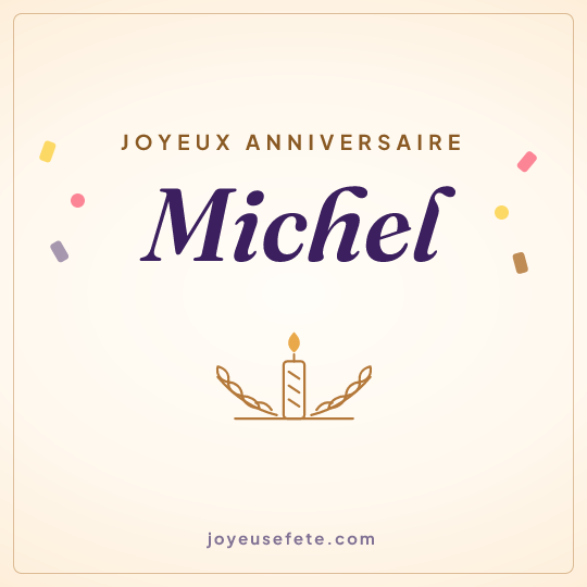 Image carrée « Joyeux anniversaire Michel » pour WhatsApp