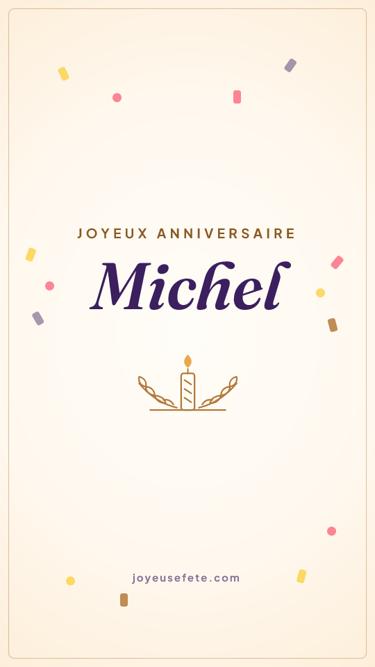Image « Joyeux anniversaire Michel » au format story