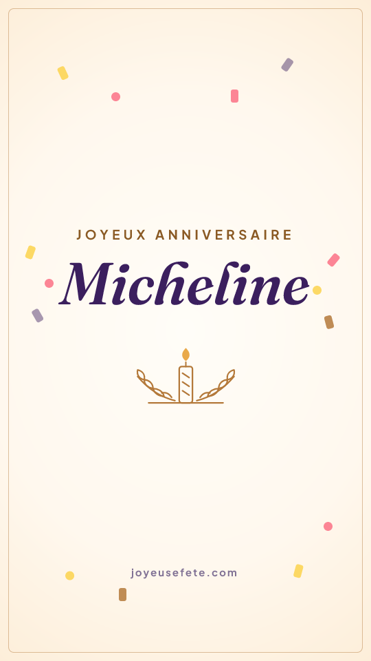 Image « Joyeux anniversaire Micheline » au format story