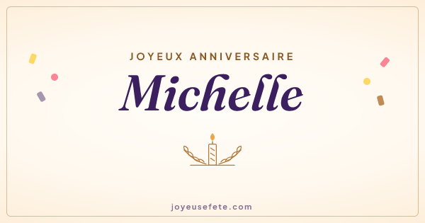 Image « Joyeux anniversaire Michelle » au format large