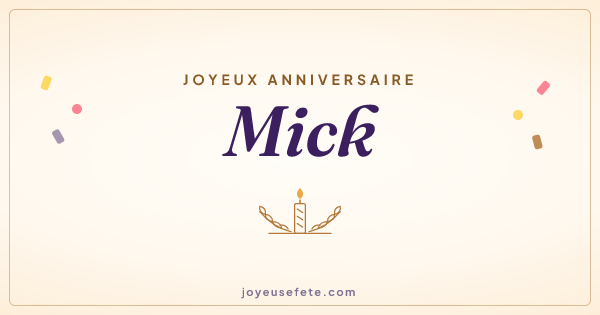 Image « Joyeux anniversaire Mick » au format large