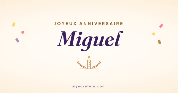 Image « Joyeux anniversaire Miguel » au format large