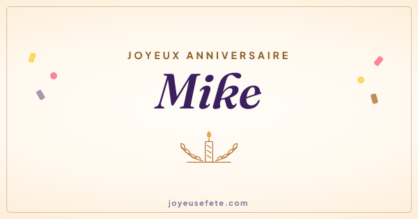 Image « Joyeux anniversaire Mike » au format large