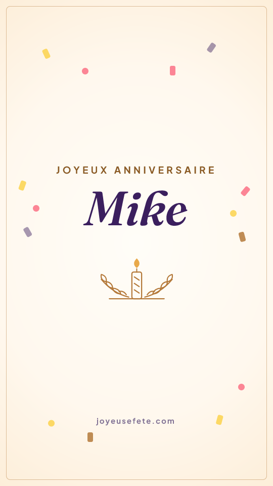 Image « Joyeux anniversaire Mike » au format story