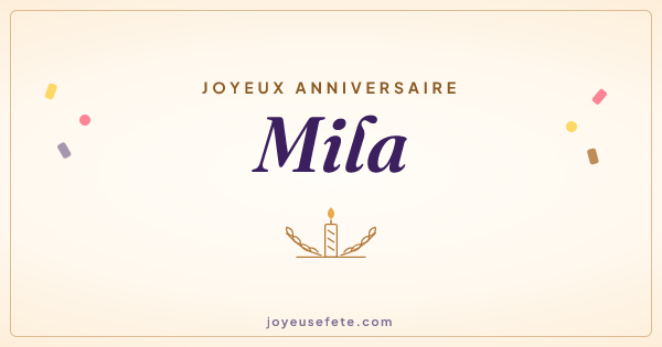 Image « Joyeux anniversaire Mila » au format large