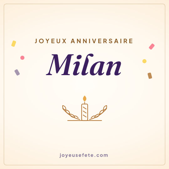 Image carrée « Joyeux anniversaire Milan » pour WhatsApp