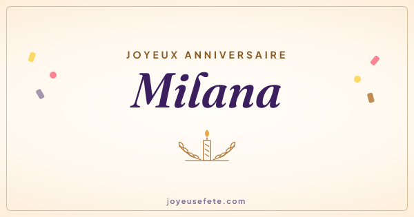 Image « Joyeux anniversaire Milana » au format large