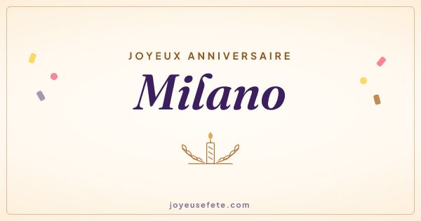 Image « Joyeux anniversaire Milano » au format large