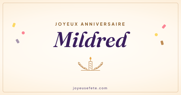 Image « Joyeux anniversaire Mildred » au format large