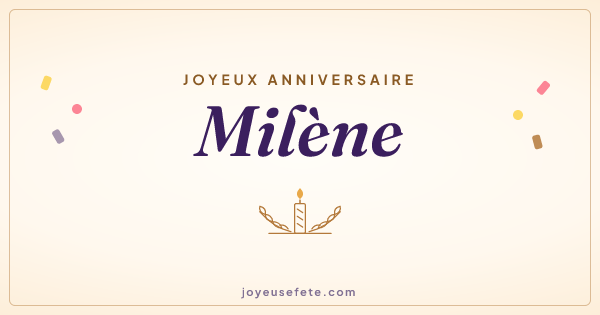 Image « Joyeux anniversaire Milène » au format large