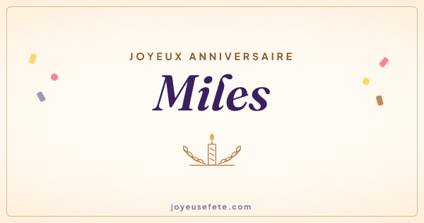 Image « Joyeux anniversaire Miles » au format large