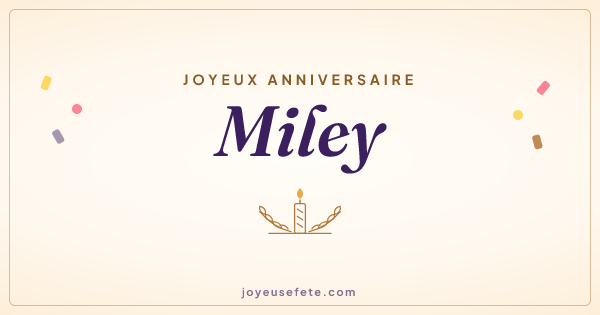 Image « Joyeux anniversaire Miley » au format large