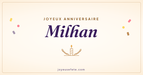 Image « Joyeux anniversaire Milhan » au format large