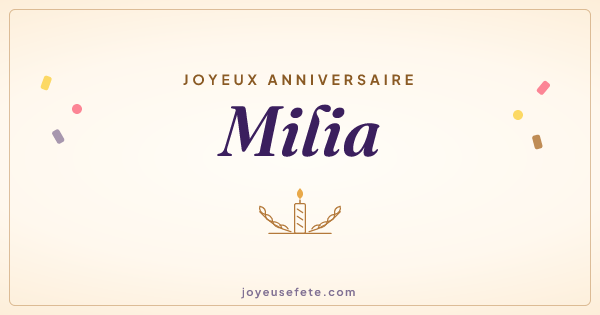 Image « Joyeux anniversaire Milia » au format large