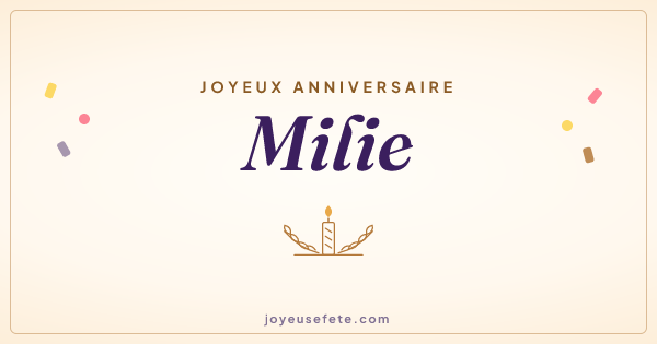 Image « Joyeux anniversaire Milie » au format large