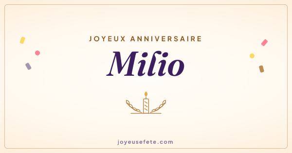 Image « Joyeux anniversaire Milio » au format large