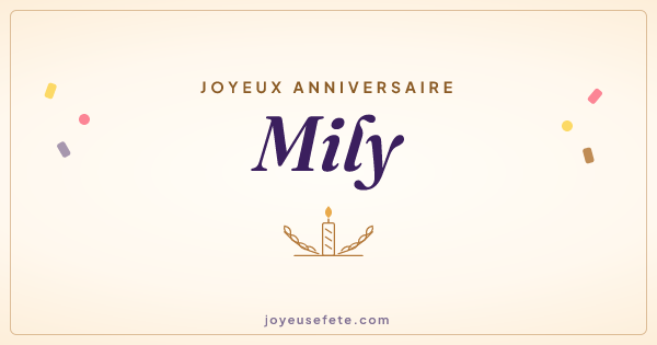 Image « Joyeux anniversaire Mily » au format large