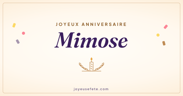 Image « Joyeux anniversaire Mimose » au format large