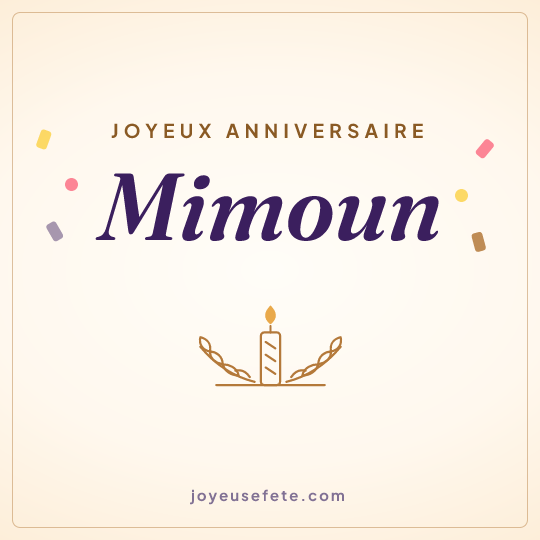 Image carrée « Joyeux anniversaire Mimoun » pour WhatsApp