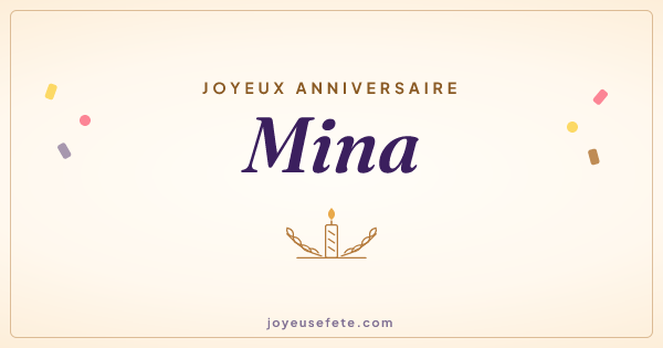 Image « Joyeux anniversaire Mina » au format large
