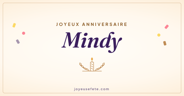 Image « Joyeux anniversaire Mindy » au format large