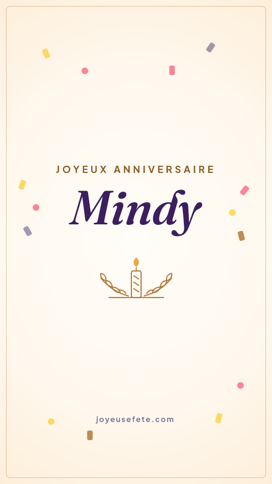 Image « Joyeux anniversaire Mindy » au format story
