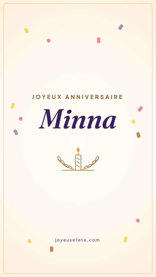 Image « Joyeux anniversaire Minna » au format story
