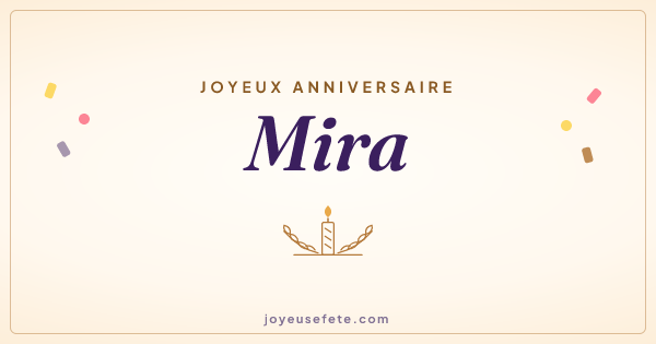 Image « Joyeux anniversaire Mira » au format large