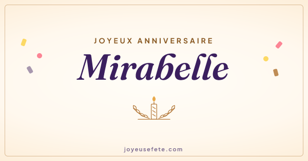Image « Joyeux anniversaire Mirabelle » au format large