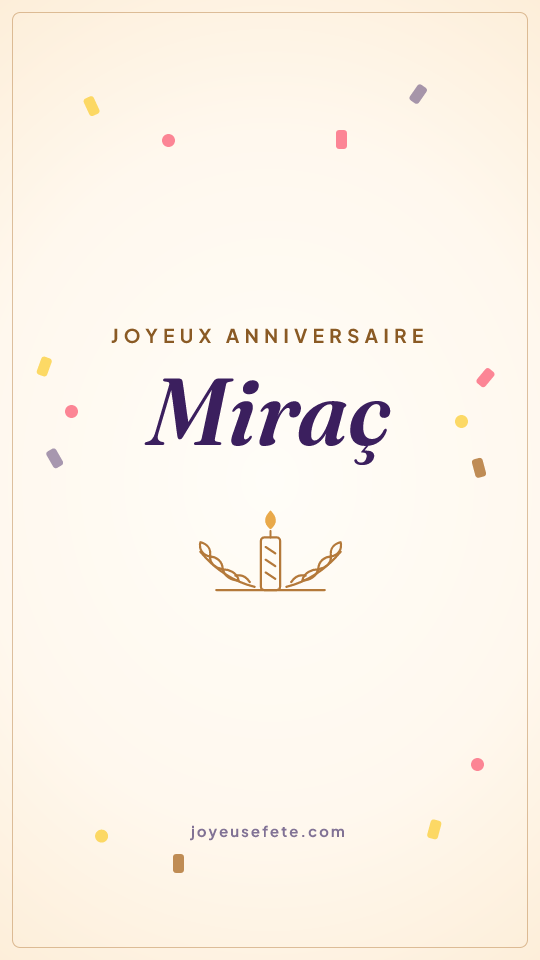 Image « Joyeux anniversaire Miraç » au format story