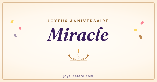 Image « Joyeux anniversaire Miracle » au format large