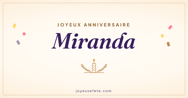 Image « Joyeux anniversaire Miranda » au format large