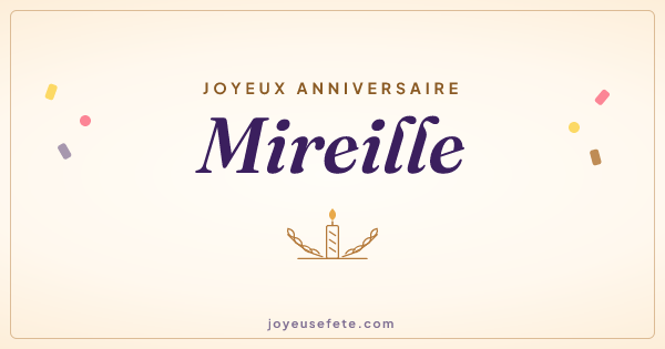 Image « Joyeux anniversaire Mireille » au format large
