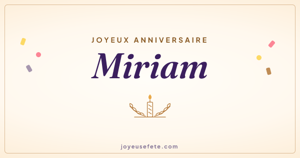 Image « Joyeux anniversaire Miriam » au format large