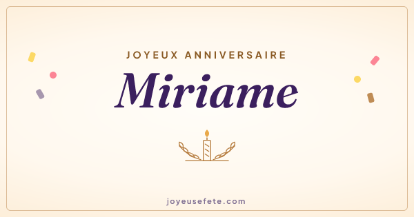 Image « Joyeux anniversaire Miriame » au format large
