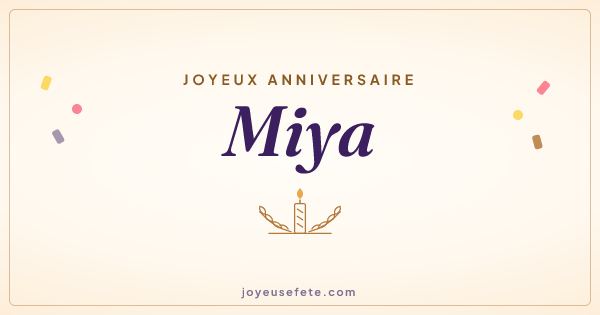 Image « Joyeux anniversaire Miya » au format large