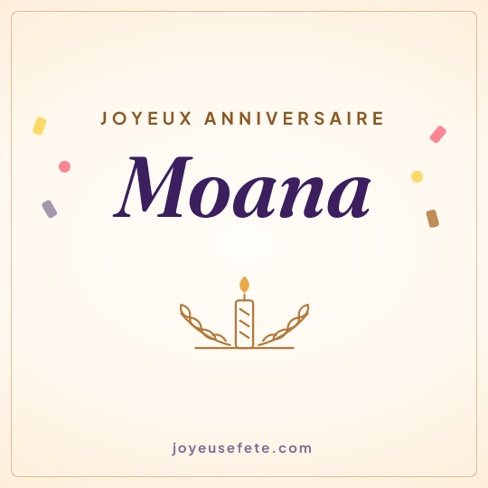 Image carrée « Joyeux anniversaire Moana » pour WhatsApp