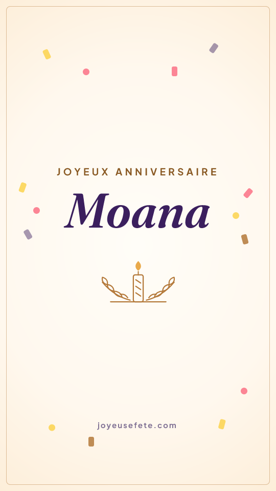 Image « Joyeux anniversaire Moana » au format story