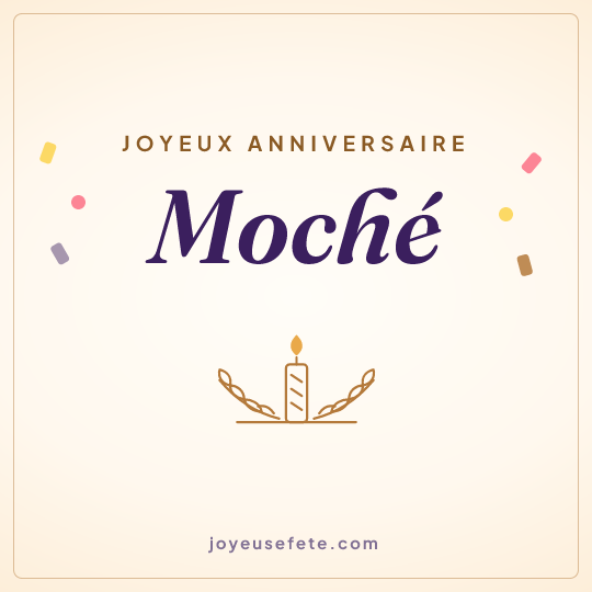 Image carrée « Joyeux anniversaire Moché » pour WhatsApp