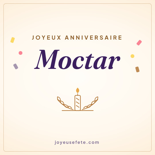 Image carrée « Joyeux anniversaire Moctar » pour WhatsApp