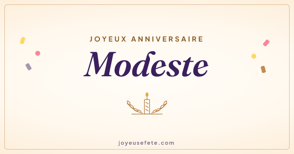 Image « Joyeux anniversaire Modeste » au format large