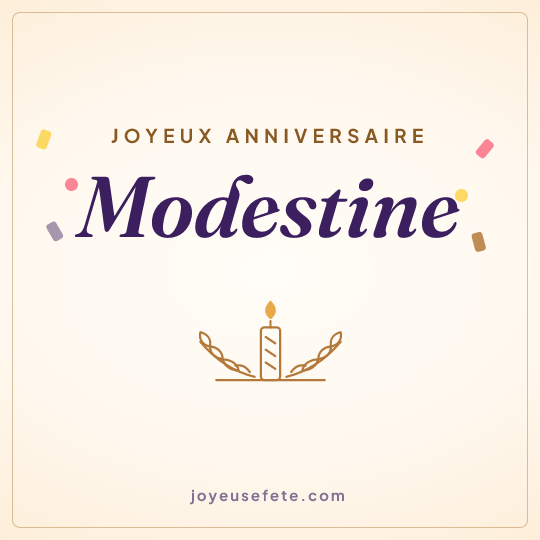 Image carrée « Joyeux anniversaire Modestine » pour WhatsApp