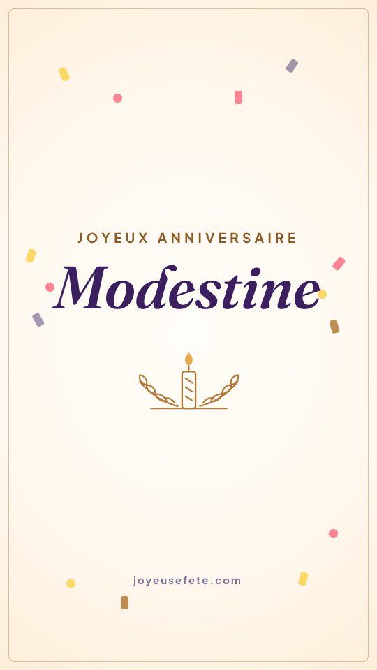 Image « Joyeux anniversaire Modestine » au format story