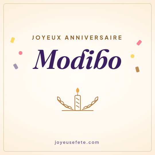 Image carrée « Joyeux anniversaire Modibo » pour WhatsApp