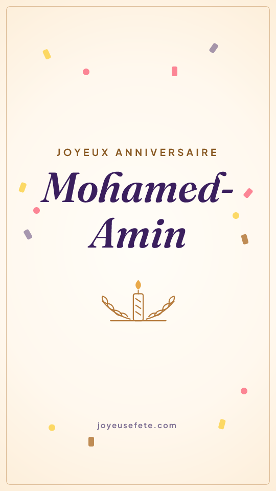 Image « Joyeux anniversaire Mohamed-Amin » au format story