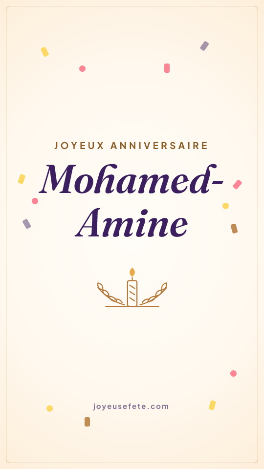 Image « Joyeux anniversaire Mohamed-Amine » au format story
