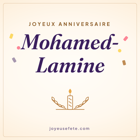 Image carrée « Joyeux anniversaire Mohamed-Lamine » pour WhatsApp