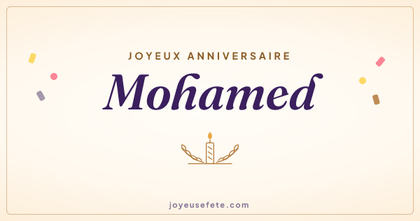 Image « Joyeux anniversaire Mohamed » au format large