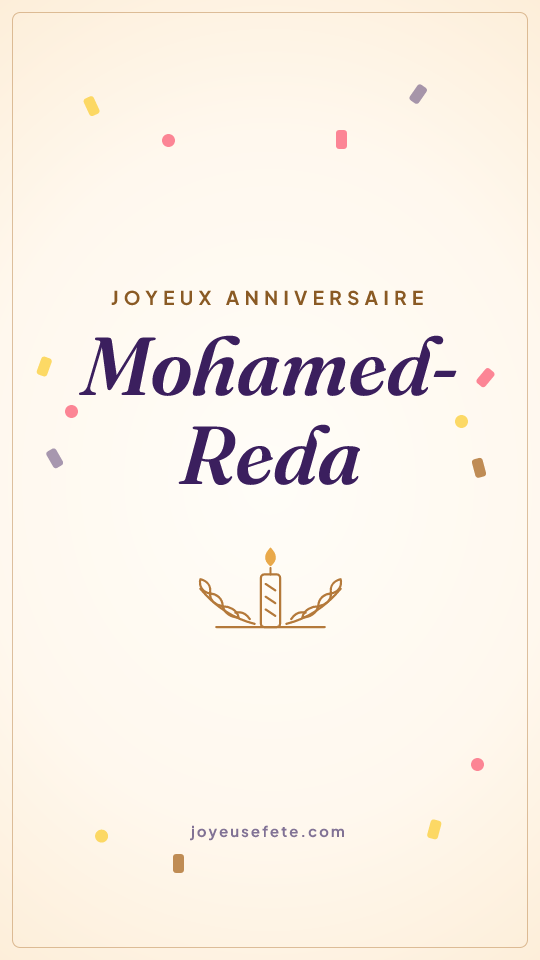 Image « Joyeux anniversaire Mohamed-Reda » au format story